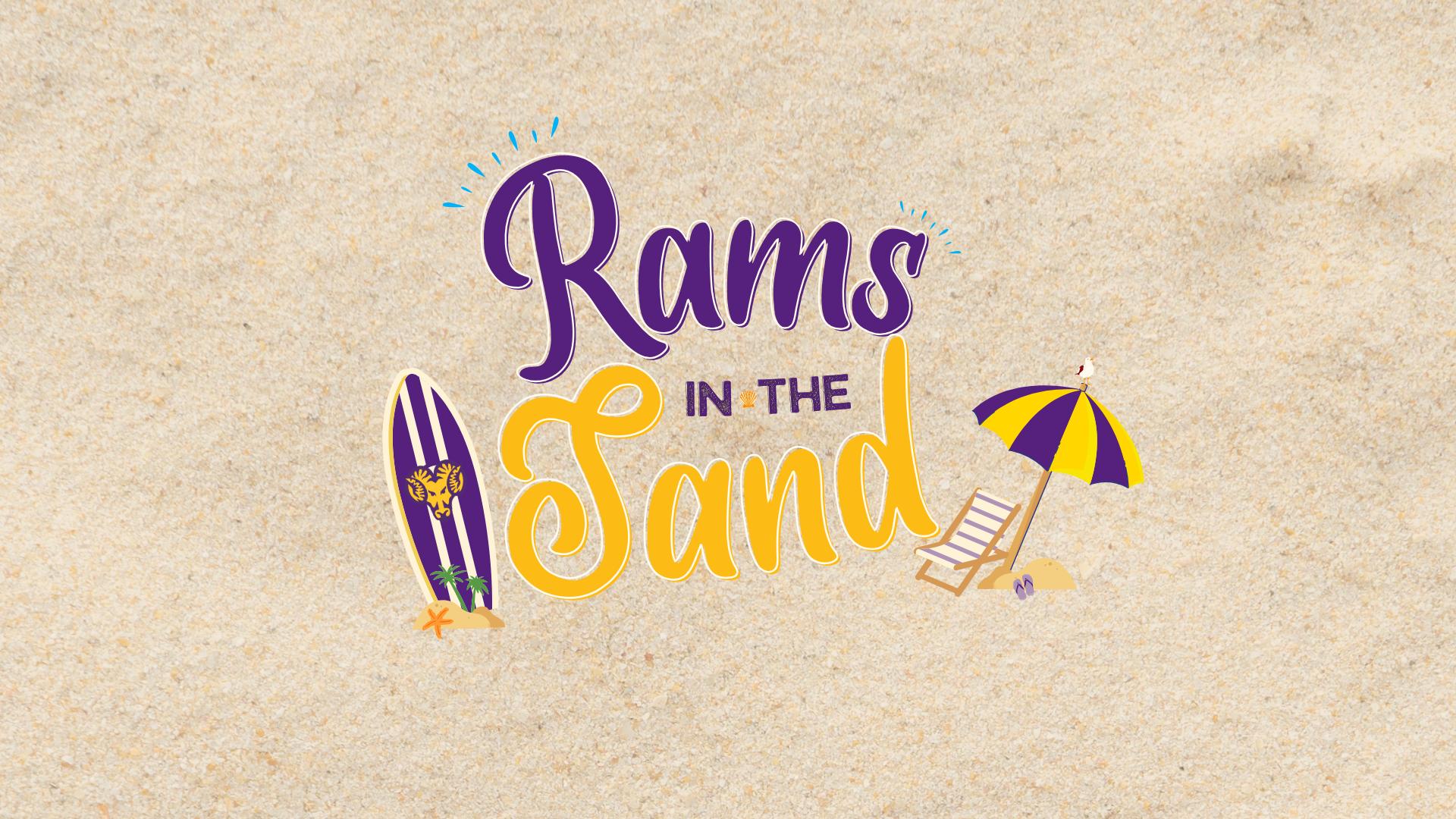 Rams in The Sand Text Graphic in Sand