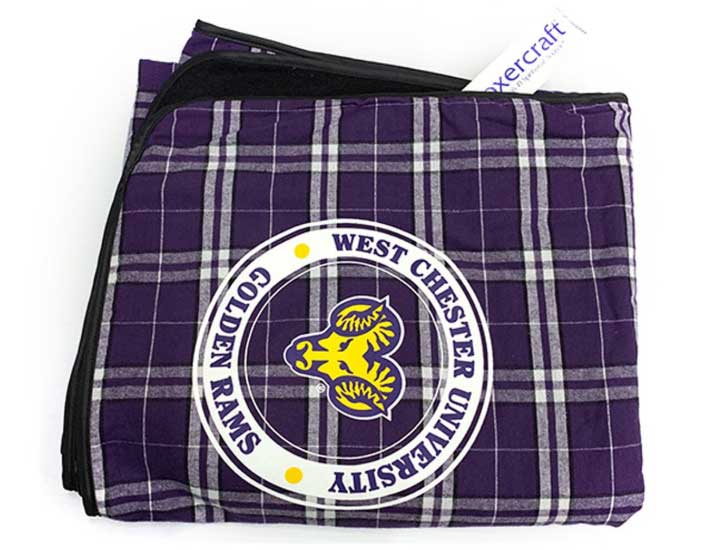 WCU Golden Rams Plaid Flannel Blanket