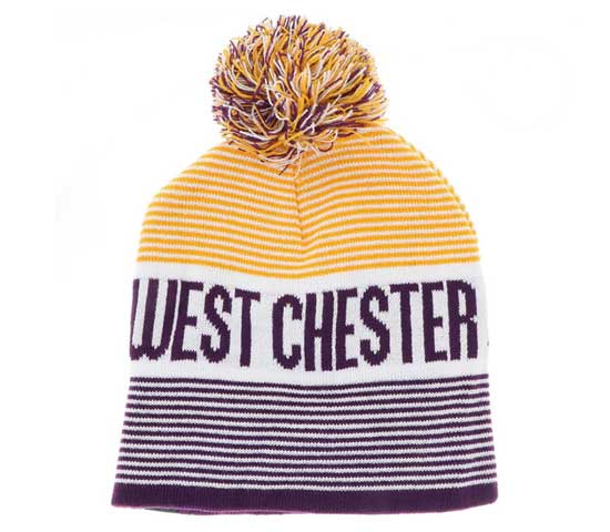 West Chester Stripe Beanie with Pom